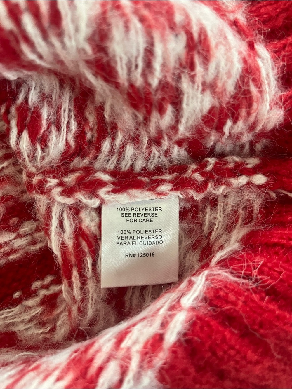 Joseph A. Designer Red & White Fair Isle Turtleneck Sweater Women’s Size 1X - Picture 9 of 14